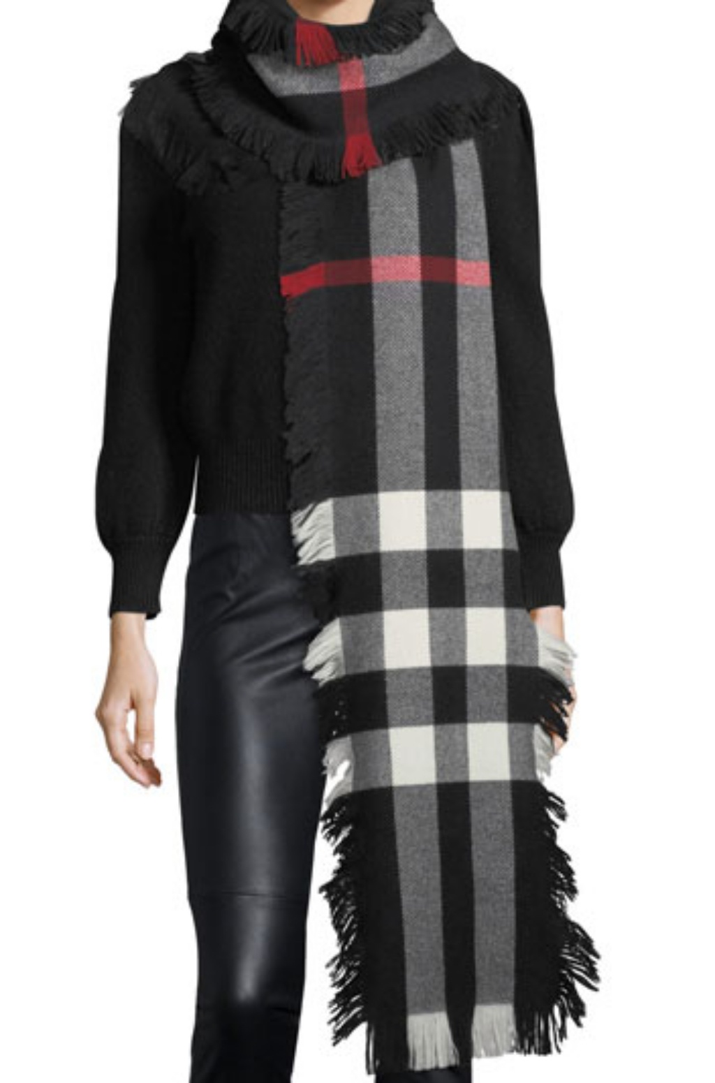 Nwt Unisex Burberry Half Mega Check Scarf